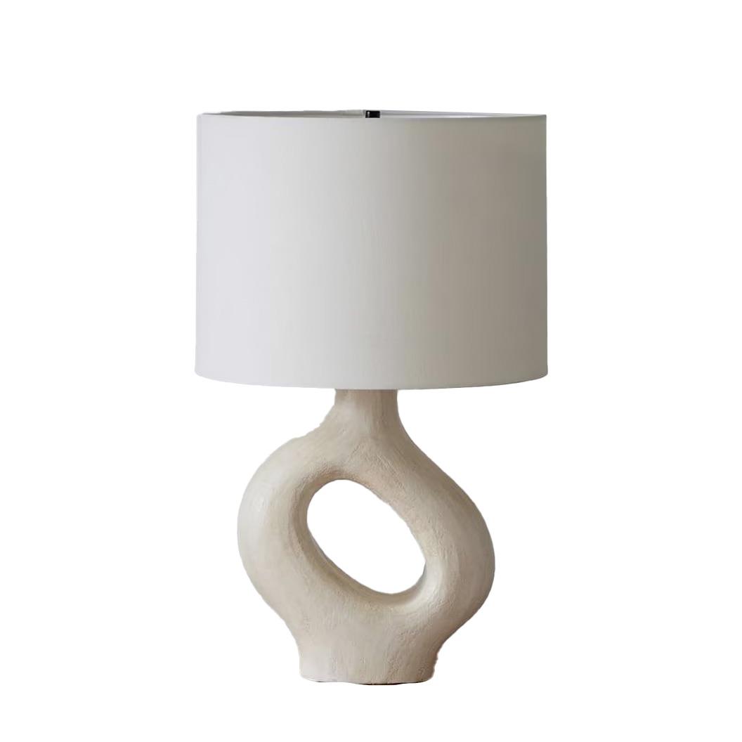 West Elm Chamber Ceramic Table Lamp White Linen Shade